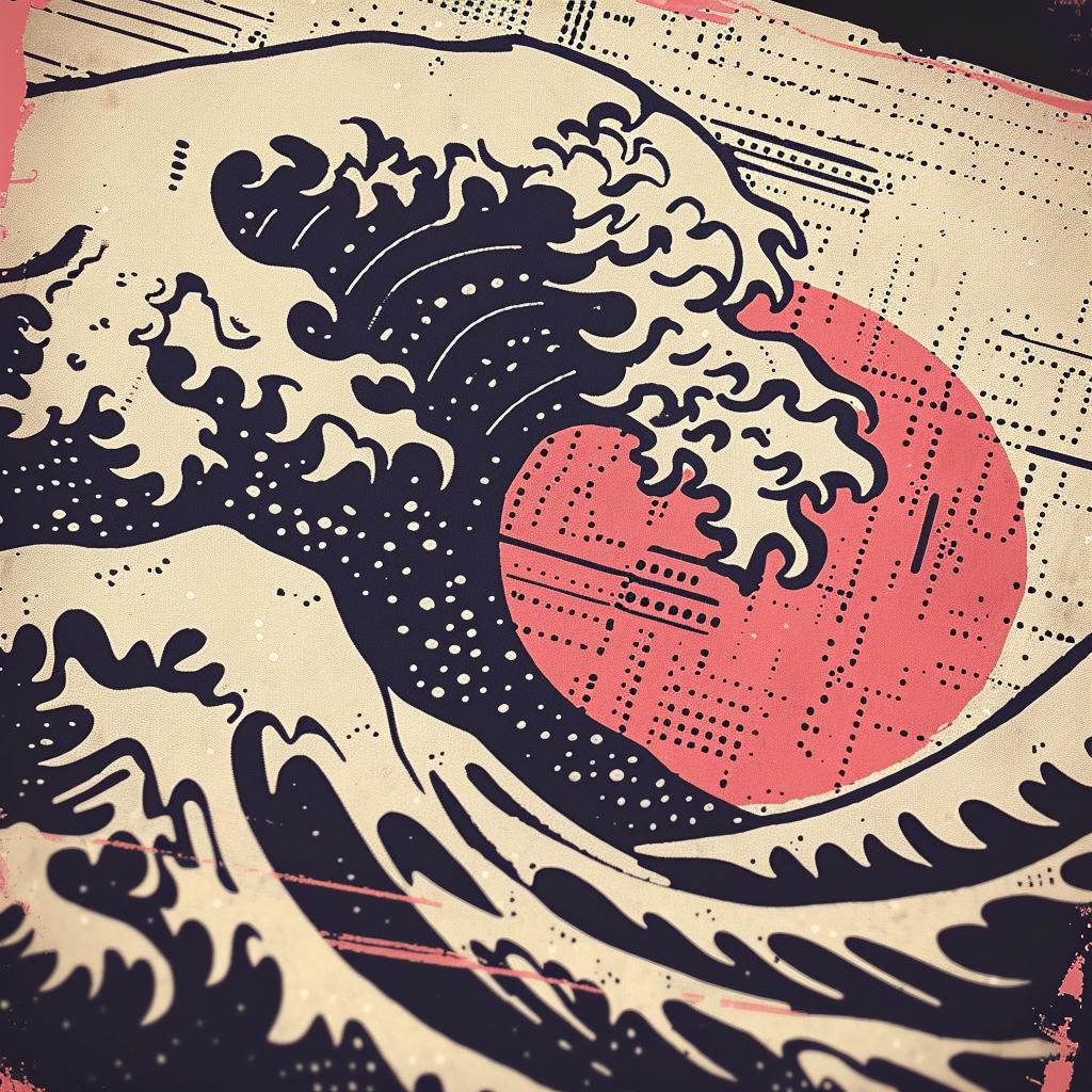 album  cover  pulsar  waves  1970s  Risograph  Symbolist  art  Japan  wave 941585