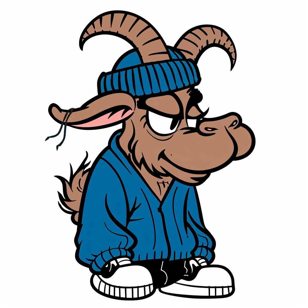goat  blue  jacket  cap  simple  street  urban  minimal  cartoon  playful 958826