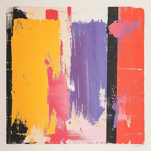 surreal  blockprint  Guy  Aroch  abstract  yellow  orange  red  color  scheme 1062680
