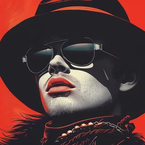 man  sunglasses  hat  Risograph  Symbolist  hyper-realistic  album  cover  male  creative 1077508