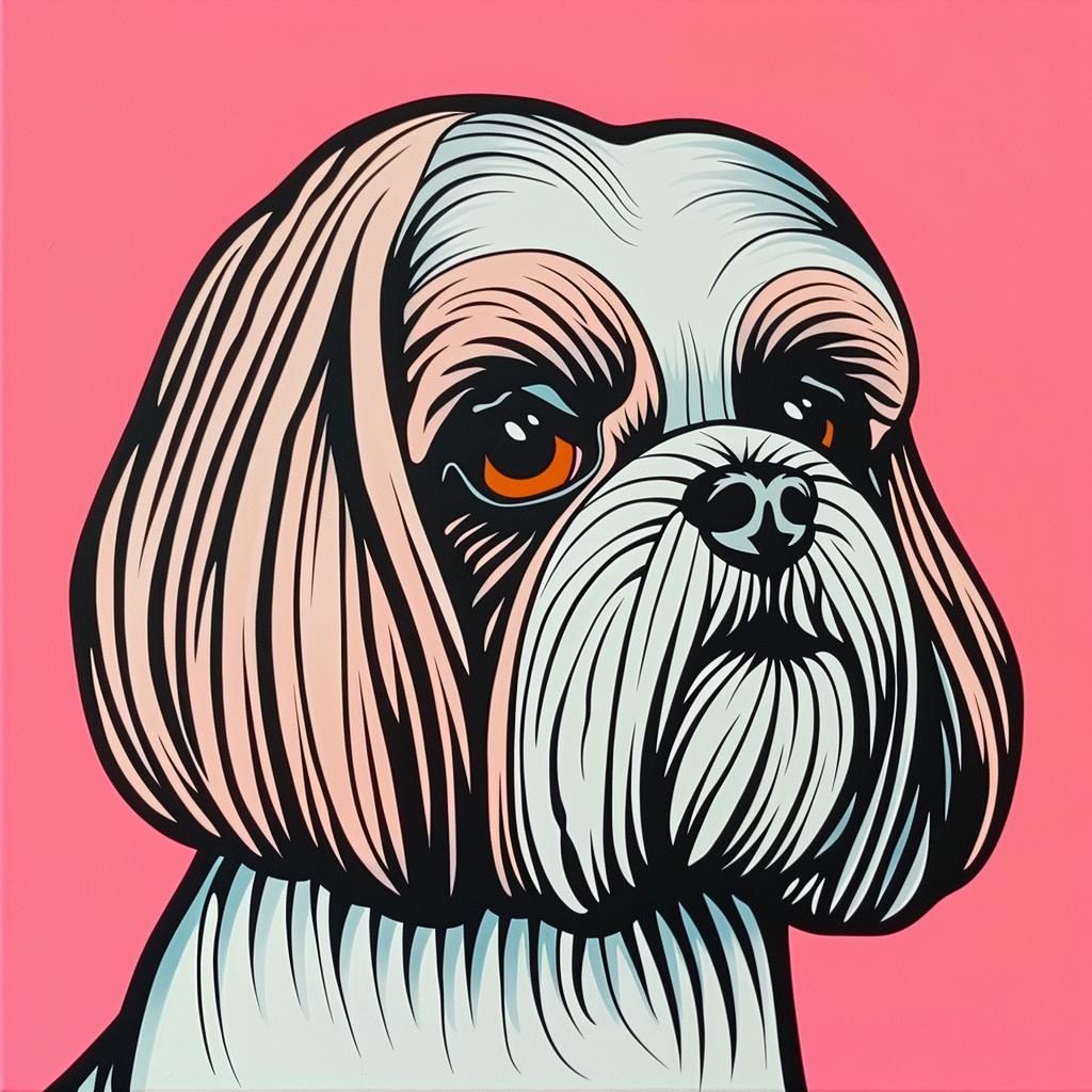dog  ShihTzu  painting  pink  background  pet  animal  color  cute  adorable 973367