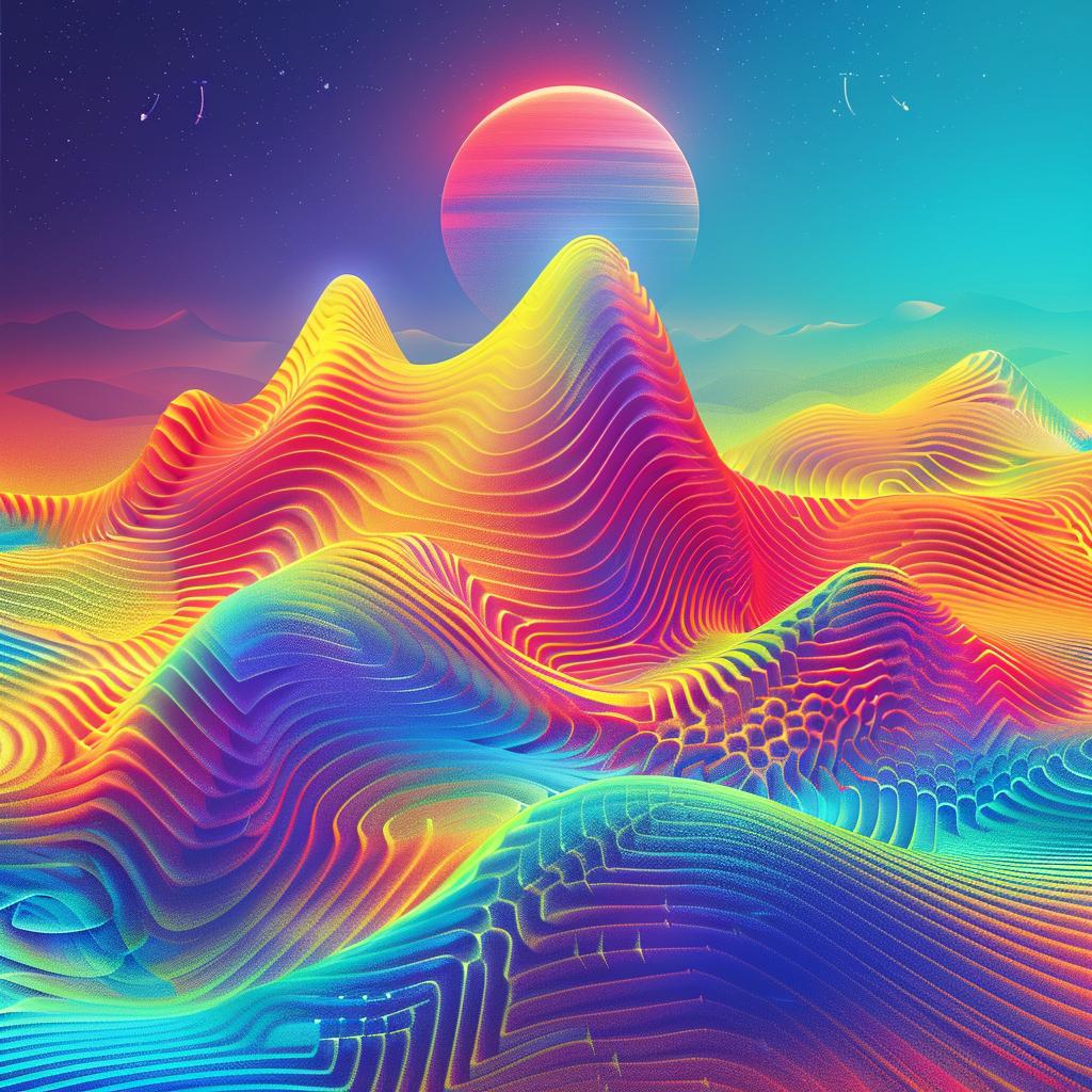 colorful  landscape  ocean  waves  animated  illustrations  sinuous  vibrant  folk  art 945230