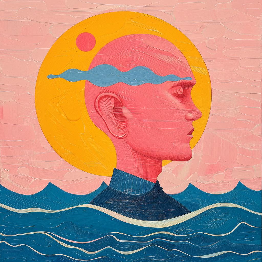 surreal  album  cover  painting  water  man  creative  artwork  flow  Joan 1017428