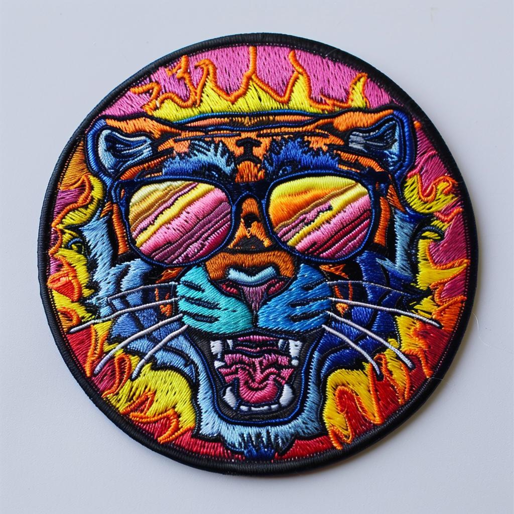 patch  tiger  sunglasses  chenille  streetwear  hip-hop  animal  embroidered  minimal  creative 961432