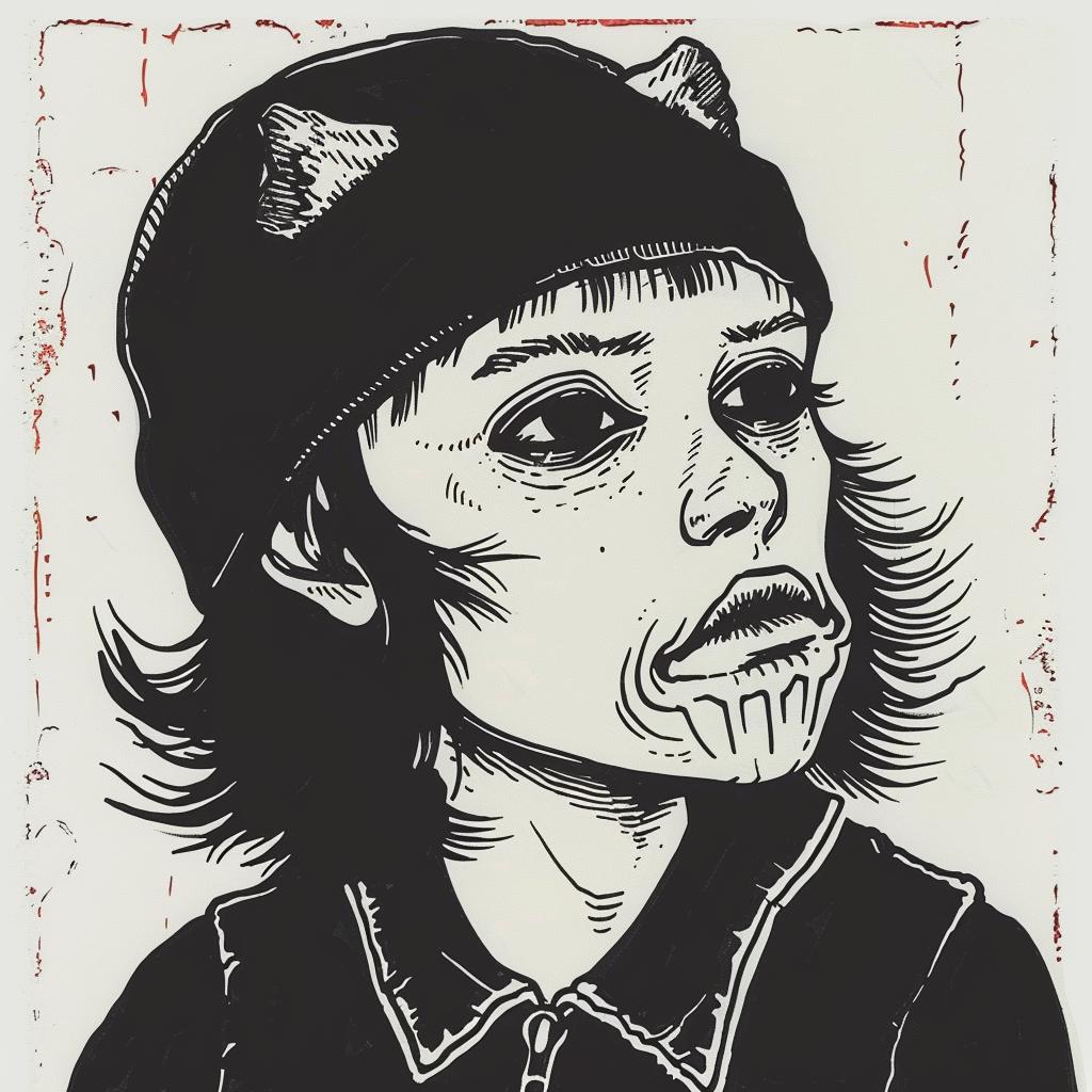 drawing  girl  hat  black  white  monochrome  sketch  illustration  portrait  character 966749