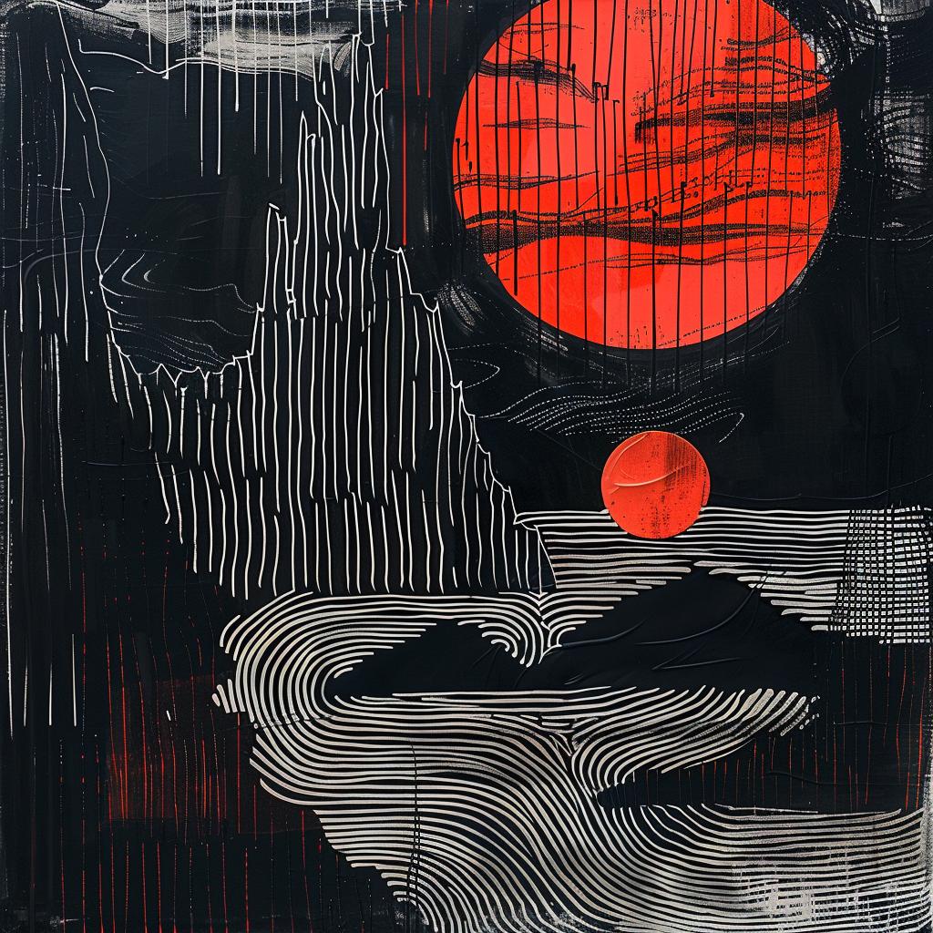 pulsar  landscape  red  black  lines  intricate  x-ray  abstract  artwork  details 936459