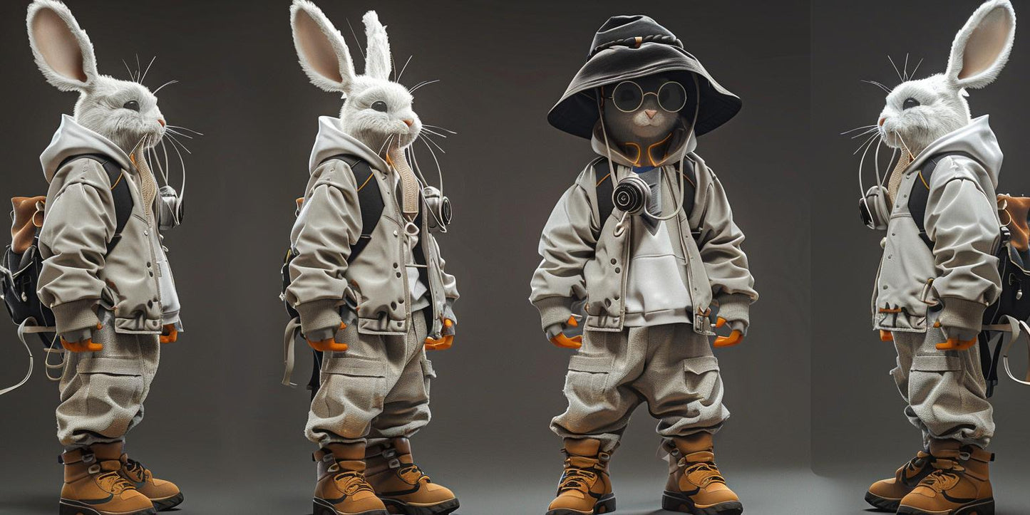 anime  hip-hop  rabbit  streetwear  illustration  detailed  glow  3D  character  stylized 936772