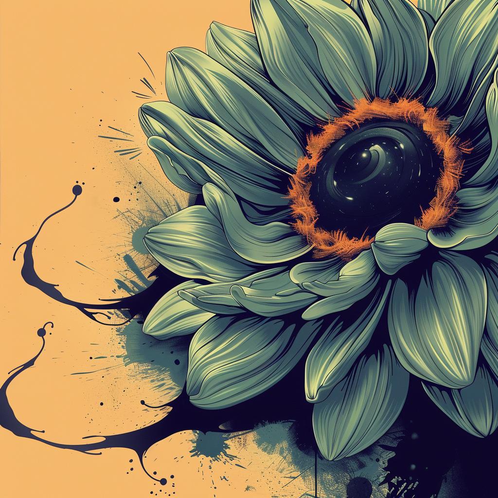 album  art  flowerpunk  black  eye  splash  paint  digital  vibrant  abstract 941777