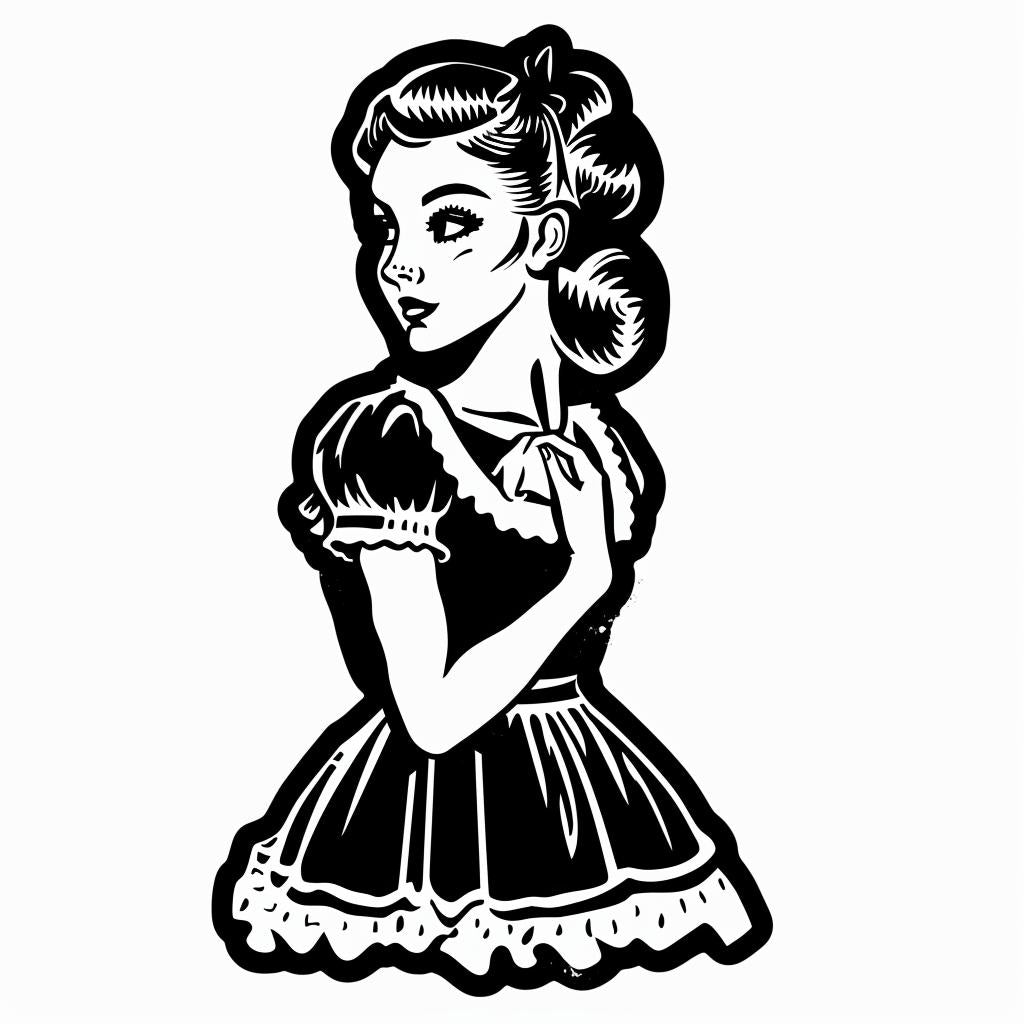 vintage  logo  fashion  brand  woman  dress  black  white  illustration  graphic 927773
