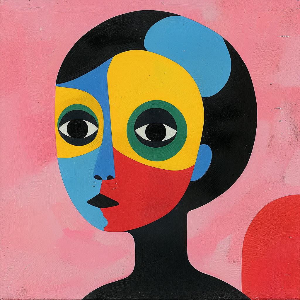 creative  surreal  album  cover  woman  colorful  face  abstract  expressionism  style 977577