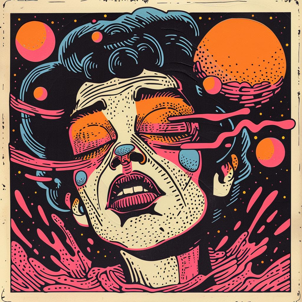 Bauhaus  Ukiyo-e  surreal  flowerpunk  chaotic  Risograph  Symbolist  hyper-realistic  cosmic  portrait 916844