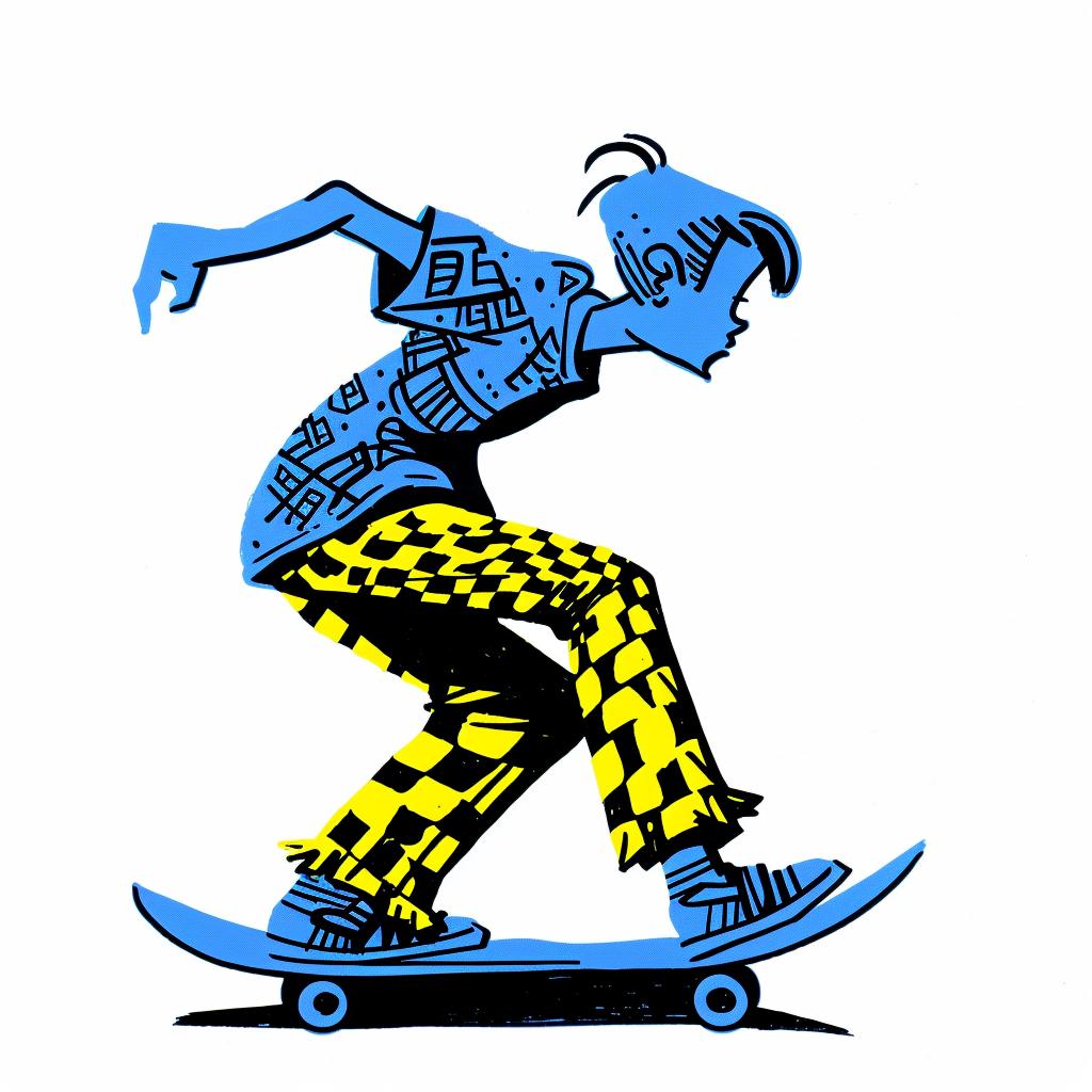 skateboarder  cartoon  boy  riding  skateboard  action  dynamic  sport  fun  art 1028080