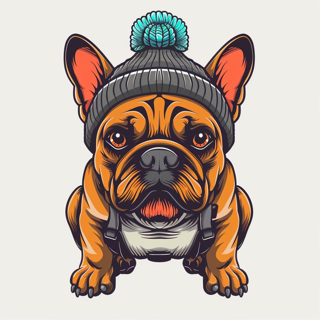 cute  adorable  bulldog  knit  hat  scarf  vector  illustration  minimal  street 958693