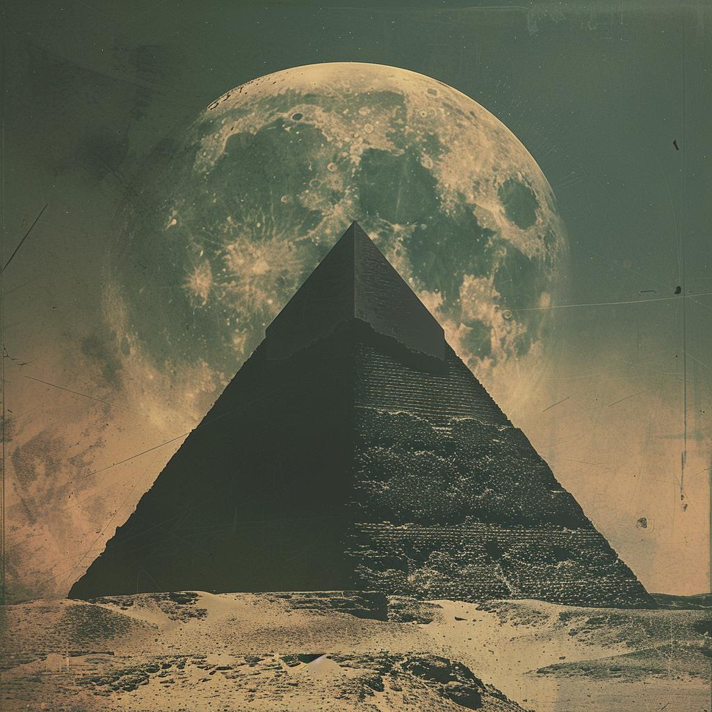steampunk  pyramids  moon  night  El_Lissitzky  minimal  album  cover  sky  mystical 964452