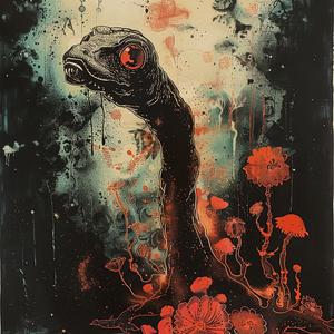 snake  flowers  red  chromolithography  vibrant  nature  wildlife  composition  artistic  colorful 1049382