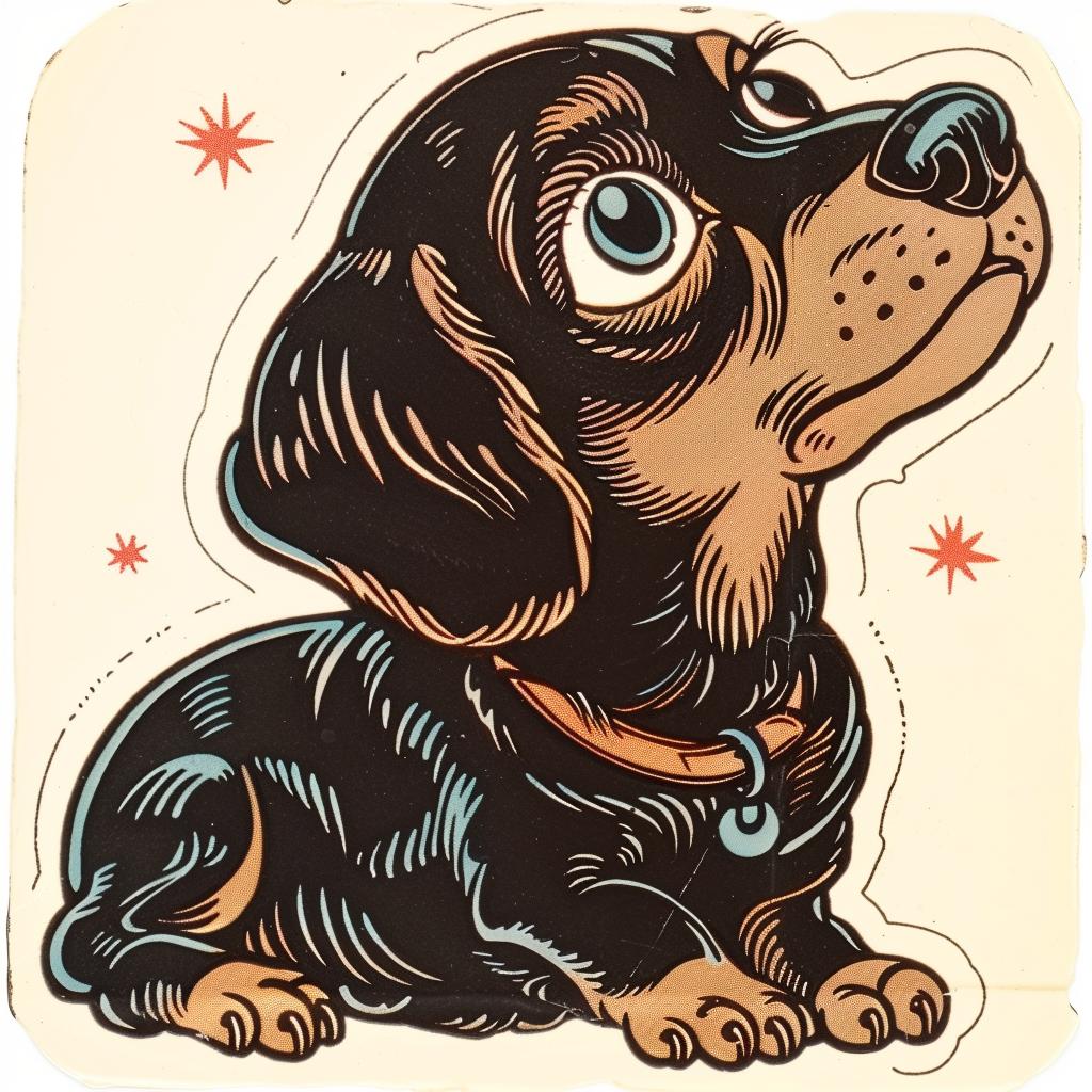 sticker  dog  dachshund  playful  stars  illustration  cute  pet  design  animal 943167