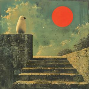 surreal  album  bird  stone  symbolist  creative  painting  Risograph  art  wall 1079382