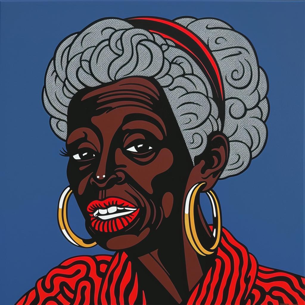 woman  elderly  hoop  earrings  portrait  painting  african-american  expression  cultural  details 1024249