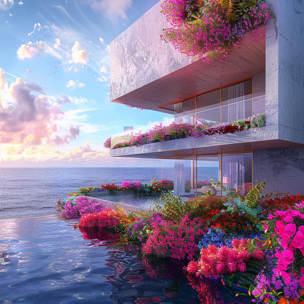 LeCorbusier  house  flowers  architecture  design  greenery  nature  view  colorful  home 1036379