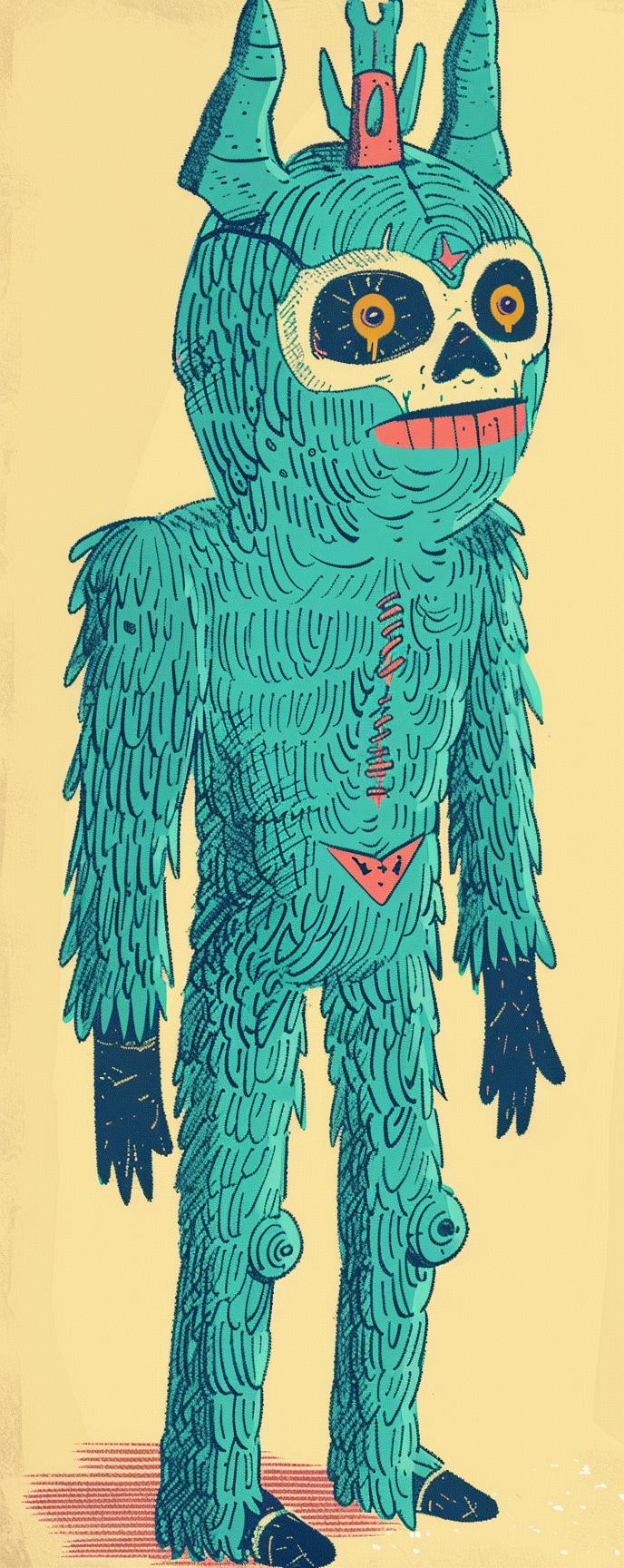 mythical  creature  Grim Reaper  Kachina  drawing  fantasy  colorful  imaginative  stylized  unique 941073