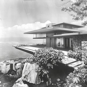 architecture  Frank  Lloyd  Wright  cliff  view  black  white  flowers  design 1036490