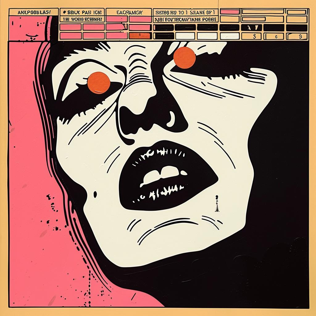 woman  face  album  cover  abstract  artwork  impasto  cream  black  pink 963359