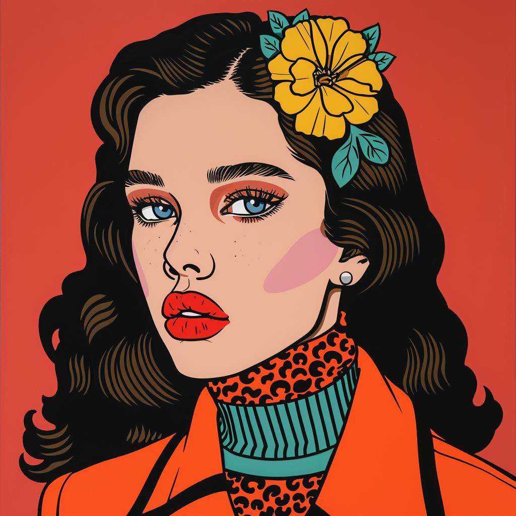 woman  flower  hair  popart  illustration  vibrant  colorful  stylized  artwork  whimsical 973842