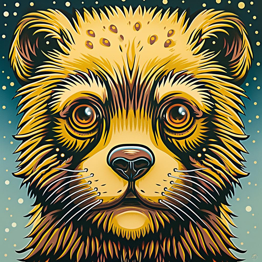 bear  poster  yellow  face  cartoon  animal  illustration  colorful  bold  art 962299