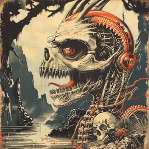 skull  poster  heads  chromolithography  dark  graphic  bold  patterned  stylized  decorative 1048248