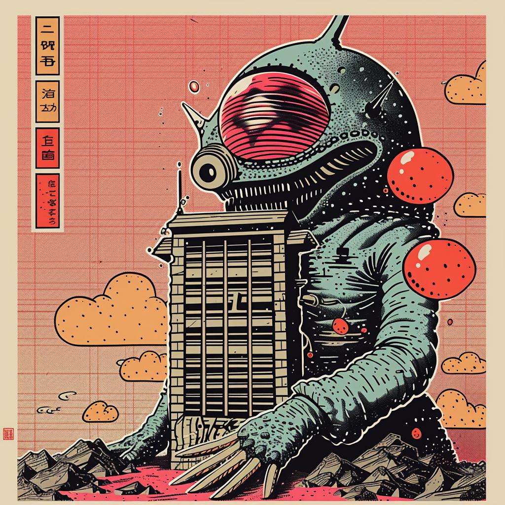 poster  alien  building  illustration  fantasy  urban  surreal  sci-fi  creature  artwork 947041