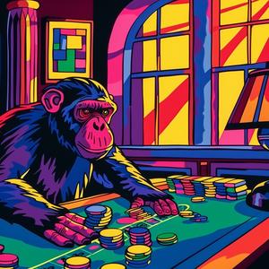 chimp  gambling  casino  poker  animal  humor  colorful  fun  realism  playful 1072434