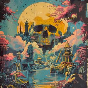 skull  castle  poster  chromolithography  background  dark  spooky  art  graphics  design 1056146