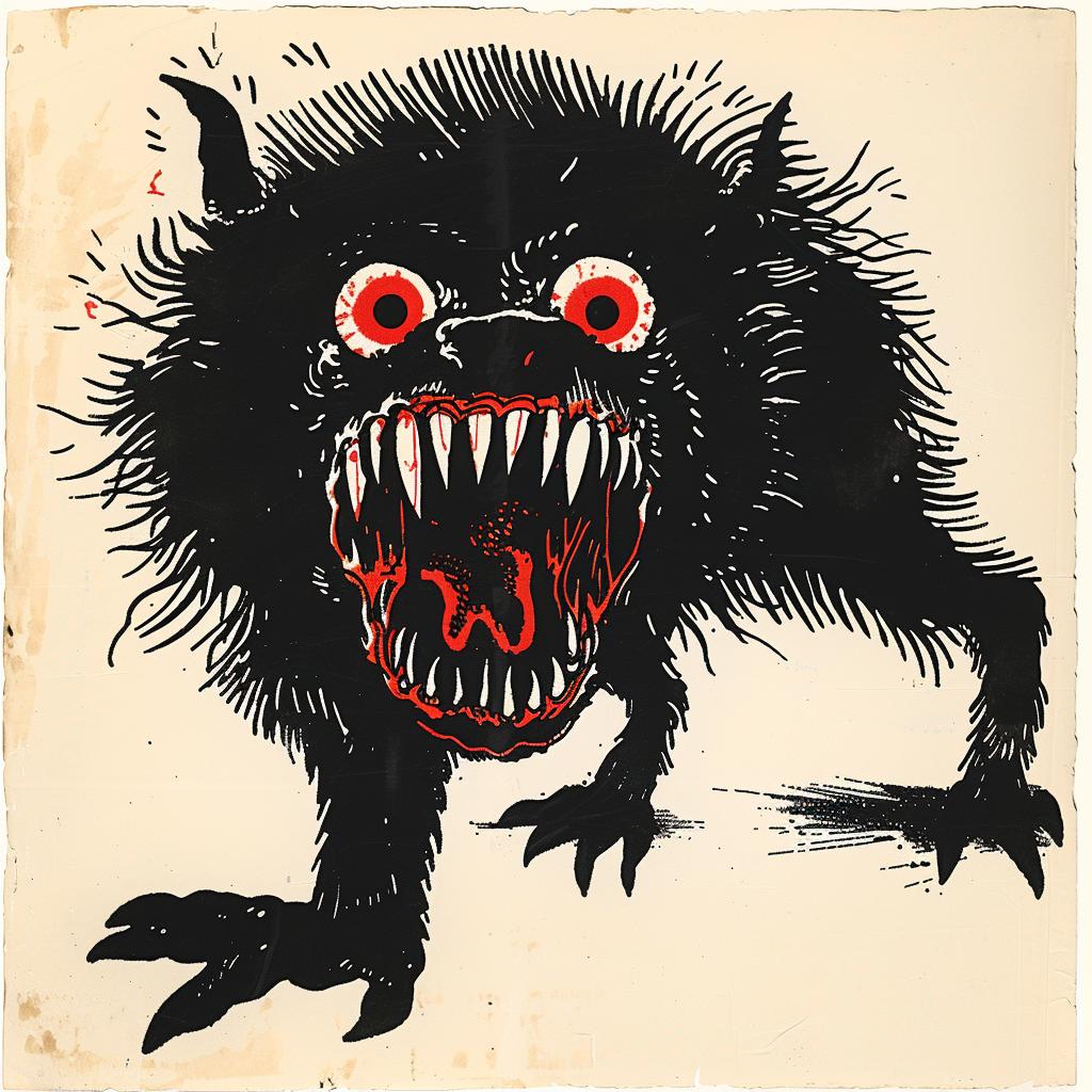 monster  black  red  creature  illustration  dark  fantasy  scary  poster  art 928977
