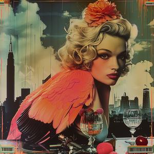 hyperrealistic  painting  woman  bird  colorful  art  detailed  vibrant  chromolithography  surreal 1055159