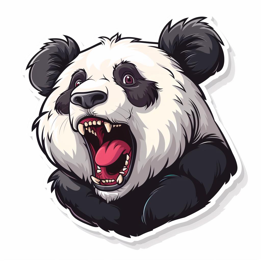 panda  sticker  vector  realistic  detailed  warm  colors  3D  contour  white 972001