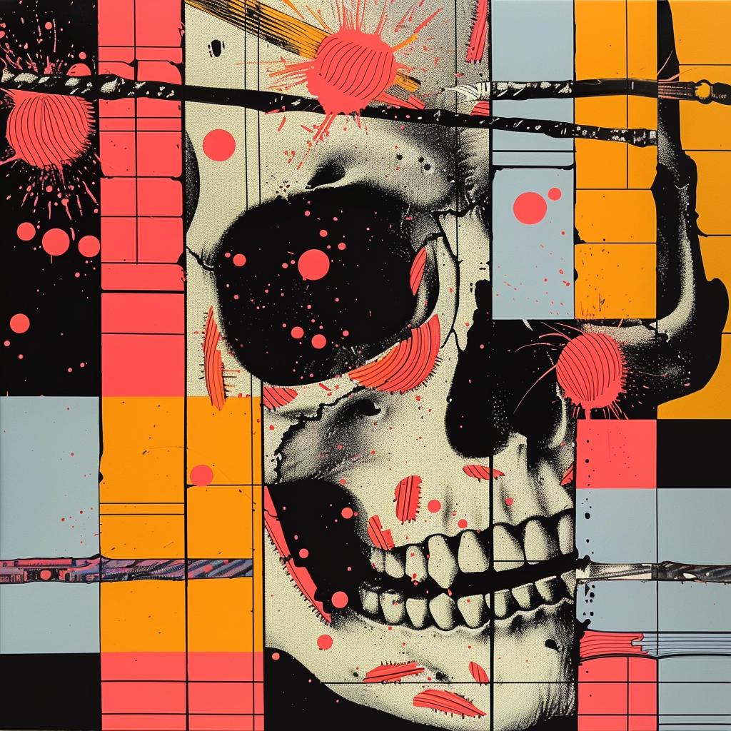 skull  red  black  paint  impressionism  graphic  dark  art  design  symbolism 968565