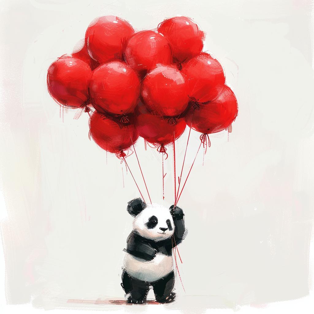 panda  balloons  cute  adorable  sheepish  painting  playful  colorful  childlike  whimsical 923682