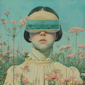 girl  virtual  reality  headset  modern  art  stylish  colorful  futuristic  surreal 1077835