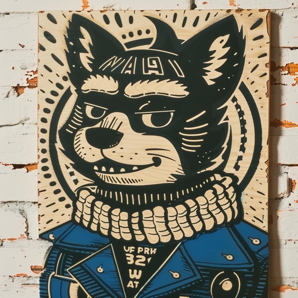 dog  sign  jacket  anthropomorphic  streetwise  aggressive  simple  wooden  artwork  animal 959387