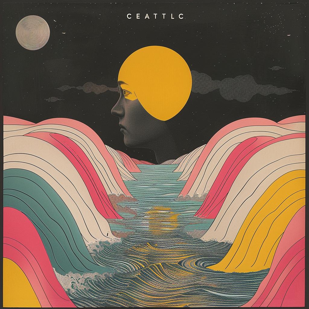 surreal  album  cover  art  sun  background  colorful  design  playful  creative 1018095