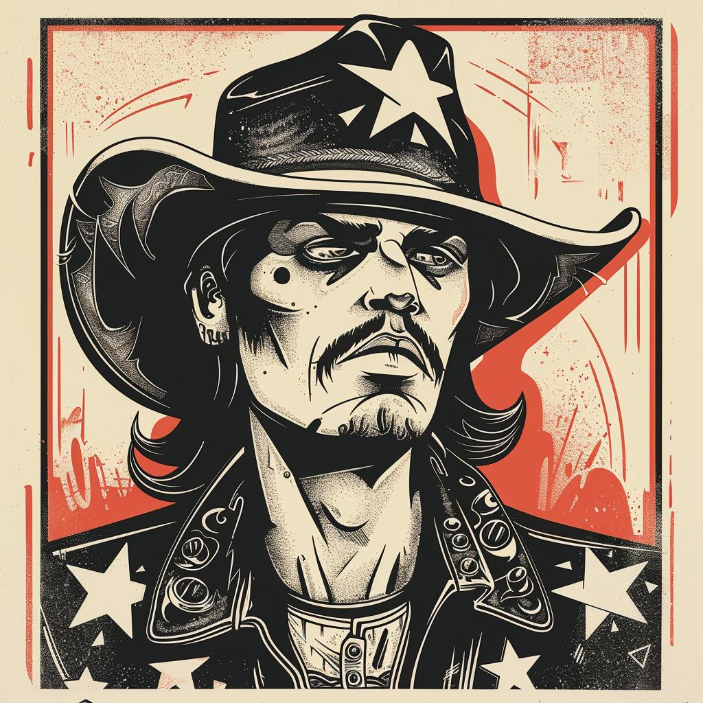 Poster  Cowboy  Hat  Outlaw  Illustration  WildWest  Vintage  Artwork  Character  Rugged 937889