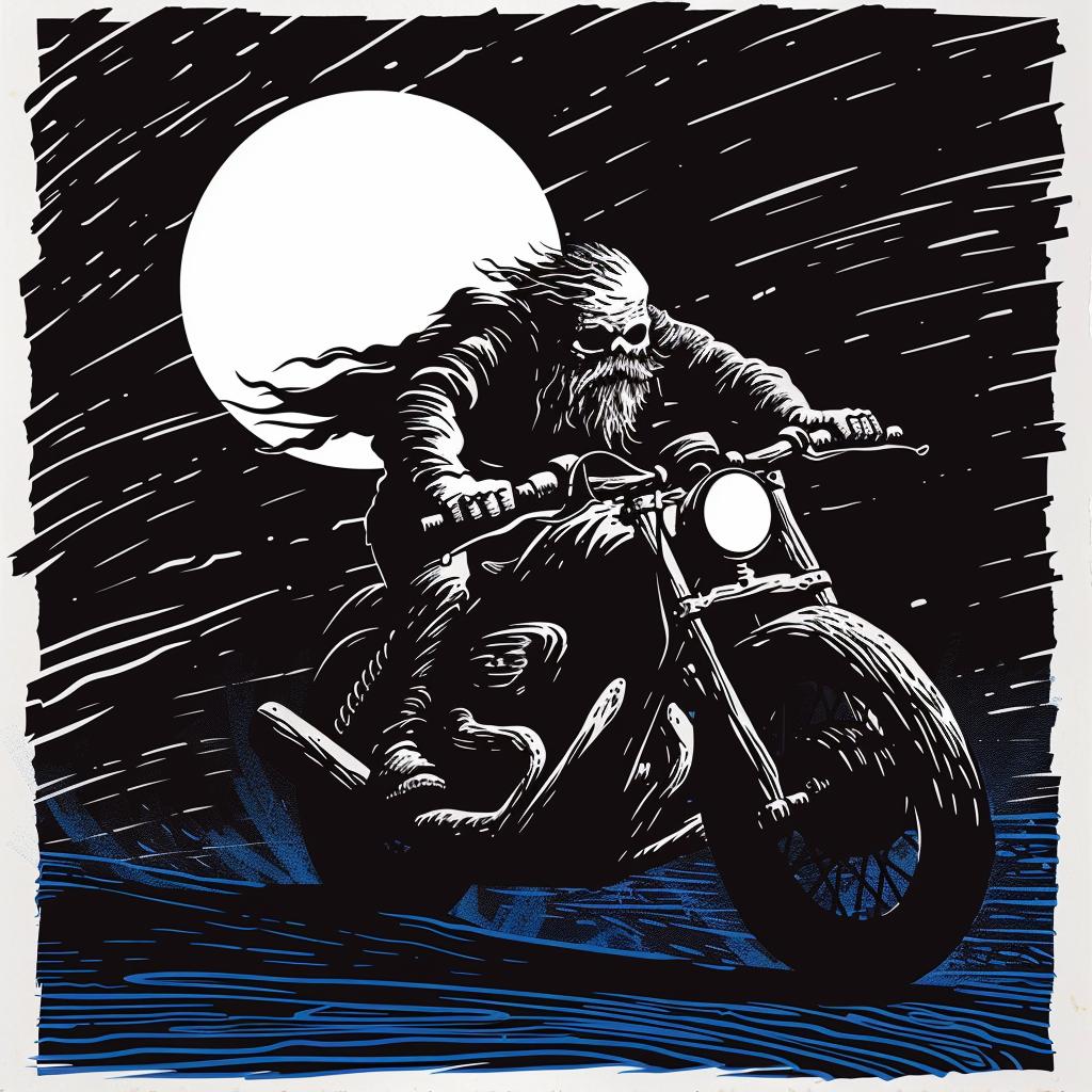 grim  reaper  motorcycle  moon  man  background  dark  mysterious  stylized  visual 1025589
