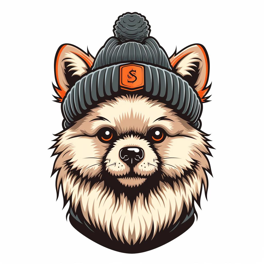 cute  adorable  pomeranian  knitted  hat  vector  illustration  minimal  street  playful 958701