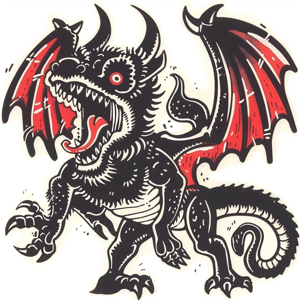 mythical  creature  hybrid  fantastical  dragon  red  wings  halftone  art  unique 934430