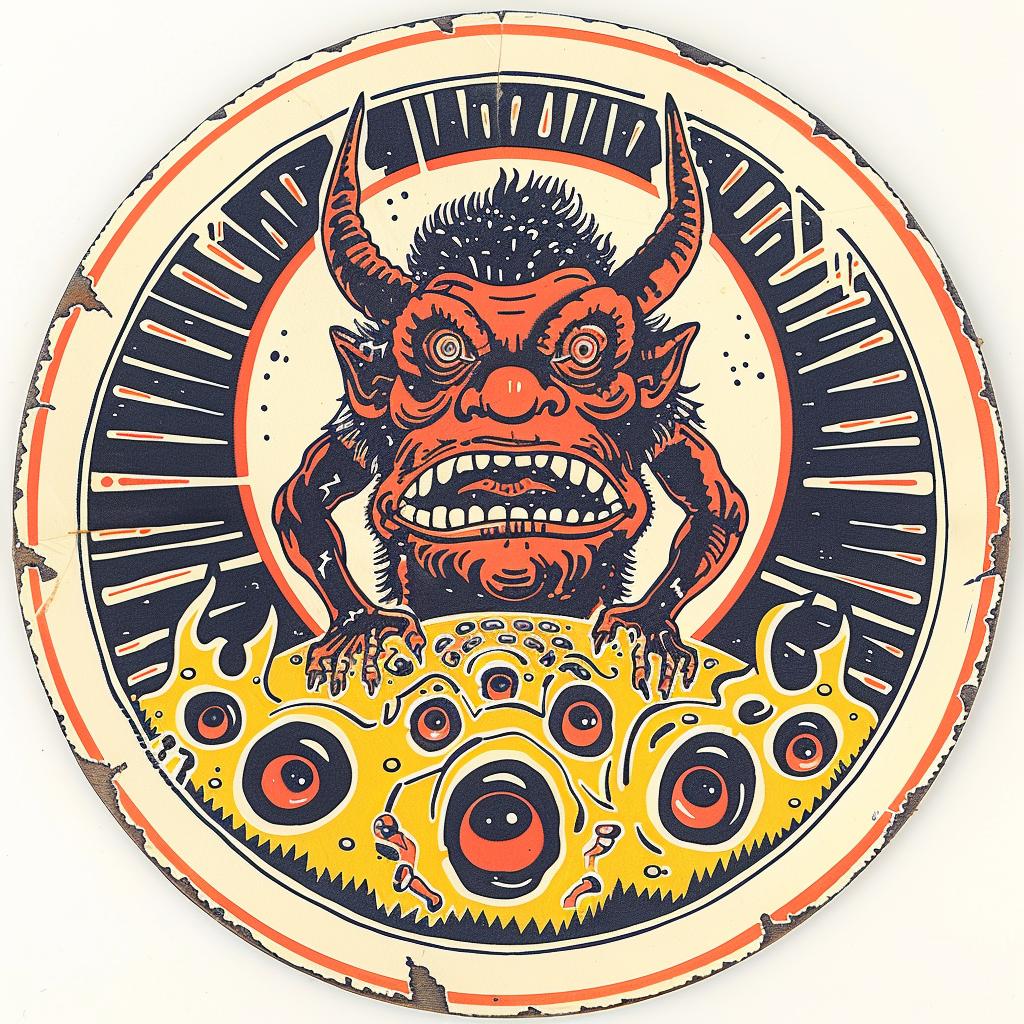 demon  sticker  clowncore  dieselpunk  gothic  Japanese  horror  art  monster  design 941532