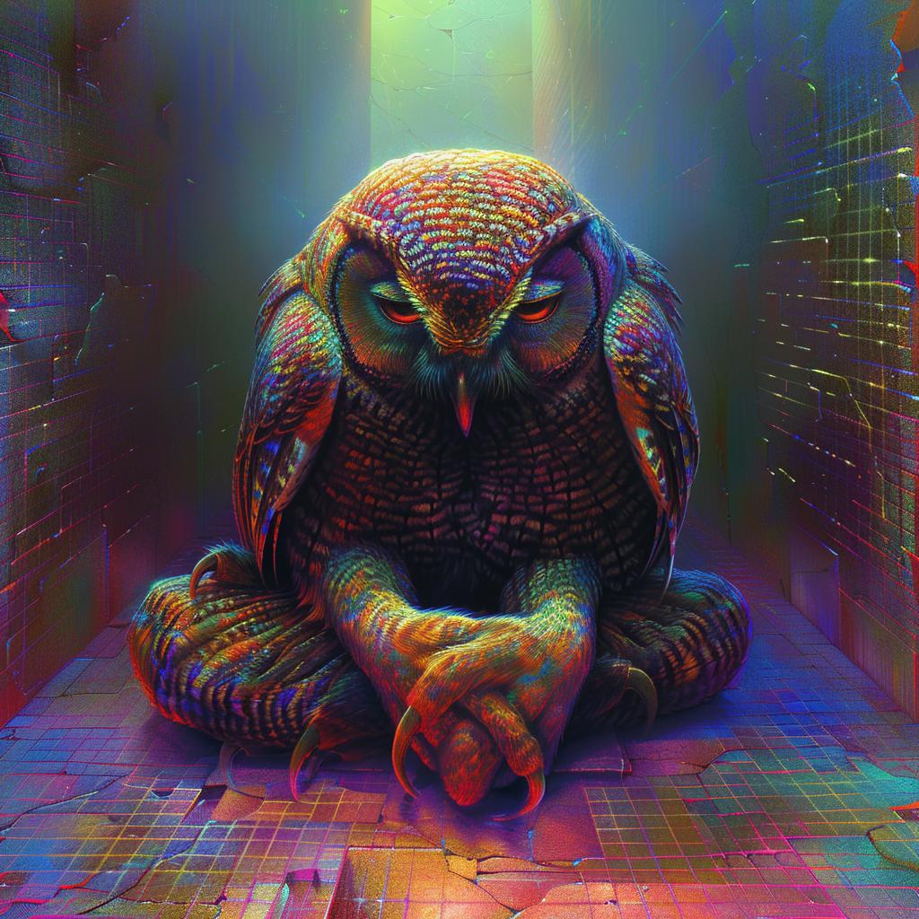 provocative  Gerald  Brom  dark  occult  terror  owl  colorful  background  art 928448