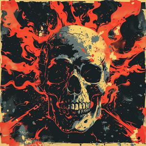 skull  flames  album  cover  creative  symbolist  grunge  hyper-realistic  artistic  illustration 1063561