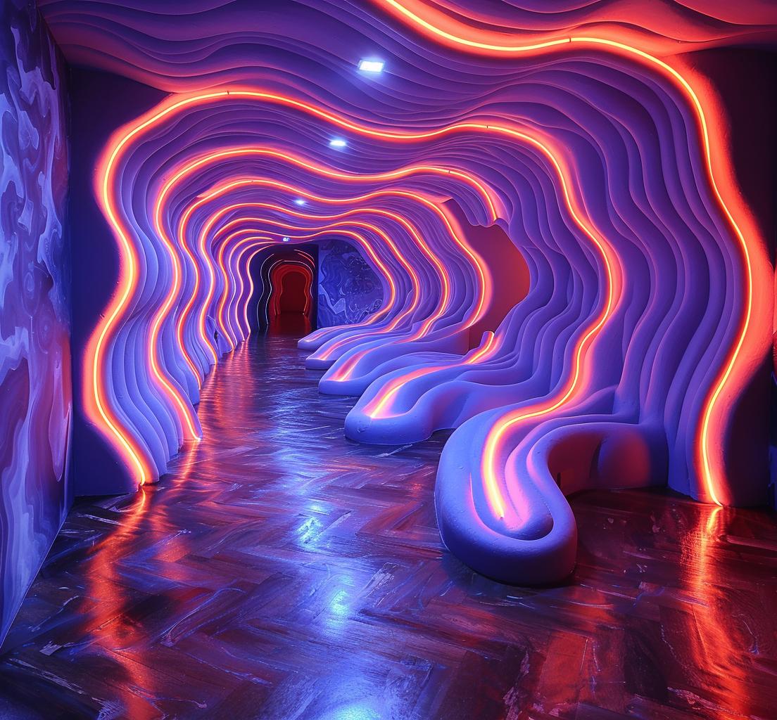 photo-realistic  abstract  tunnel  neon  lights  purple  dynamic  vibrant  modern  dreamlike 938376
