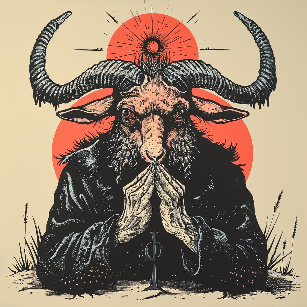 goat  praying  horns  naturalistic  dark  art  spiritual  Travis  Charest  occult 925055