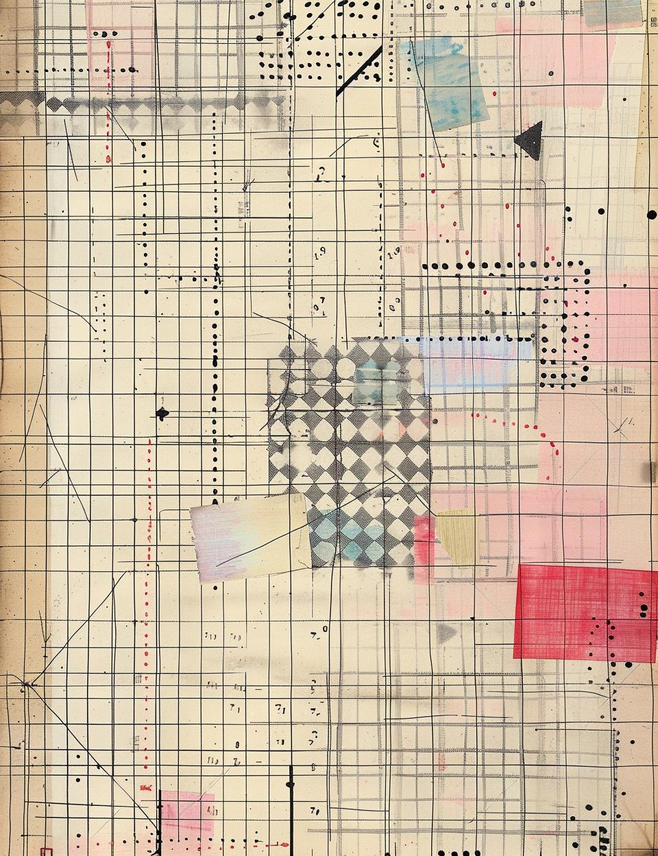 ledger  paper  patchwork  minimal  patterns  tape  shapes  colors  drawing 961923